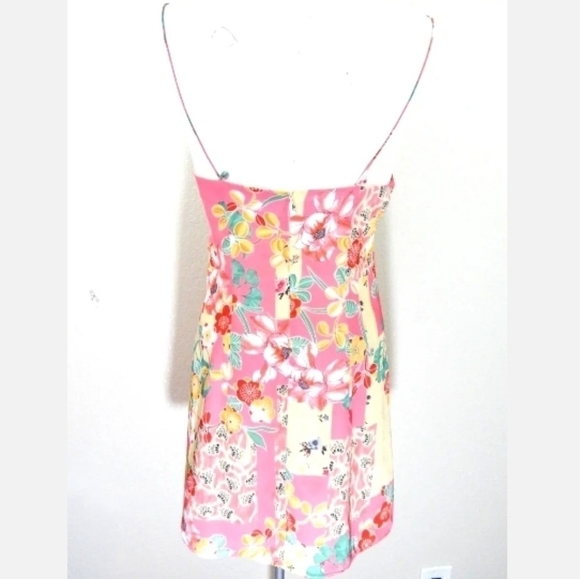 Zara Printed Floral Satin Effect Mini Slip Dress - Picture 3 of 4